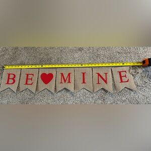 Be ❤️ Mine Burlap Banner with Red Letters